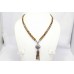 Natural gem stone brown tiger's eye 925 Sterling Silver necklace 19.1 inch P 416
